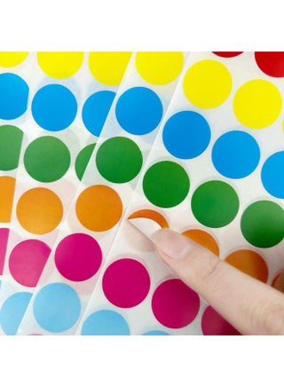 1260Pcs Coloured Dot Stickers Round Sticker Coded Label Sticker, Self-Adhesive Coding Circle Dot Stickers, 0.75 inches Round Colored Label Stickers for School Item Classification - view 4